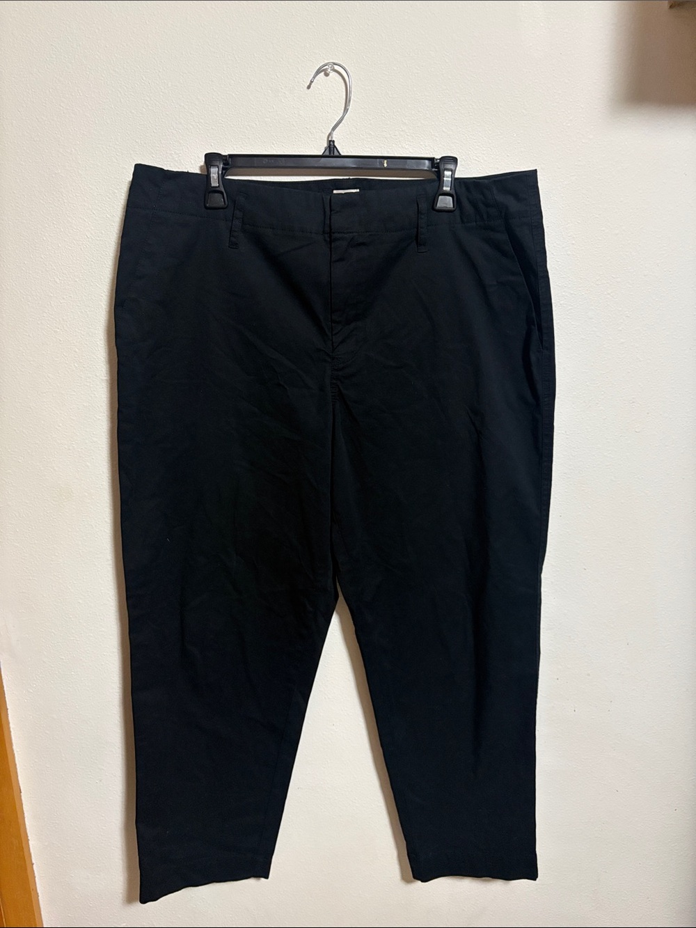 A New Day Black Cotton Blend Stretch Ankle Pants Size 16